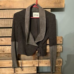 Illia Illia Suede Trimmed Wool Jacket Size 4